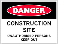 Danger Sign | Construction Site - 600 x 450mm Rigid
