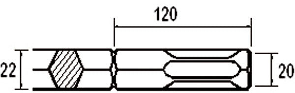 Masonry Hex Chisel Bit - Narrow Chisel