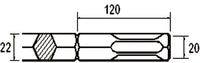 Masonry Hex Chisel Bit - Narrow Chisel