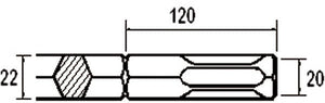 Masonry Hex Chisel Bit - Narrow Chisel