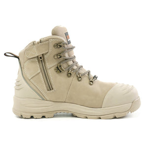 Bison Safety Boots - Stone Zip/Lace