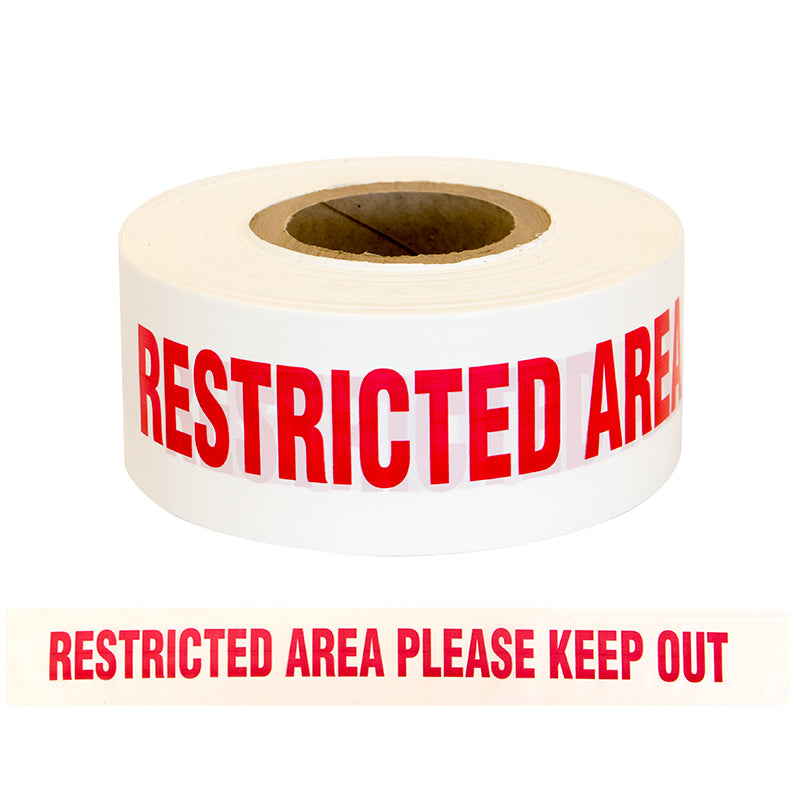 Safety Warning Tape - "Restricted Area Please Keep Out"