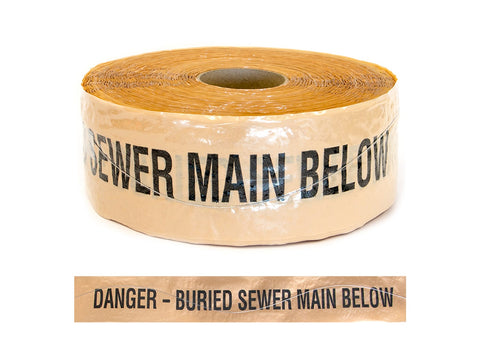 Detectable Trench Warning Tap - "Buried Sewer Main Below"